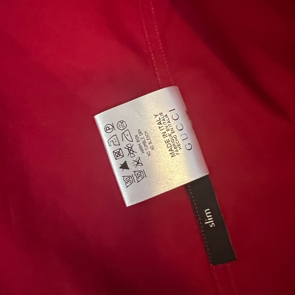 Men’s Gucci button down dress shirt in red size 43/17 - Picture 6 of 8